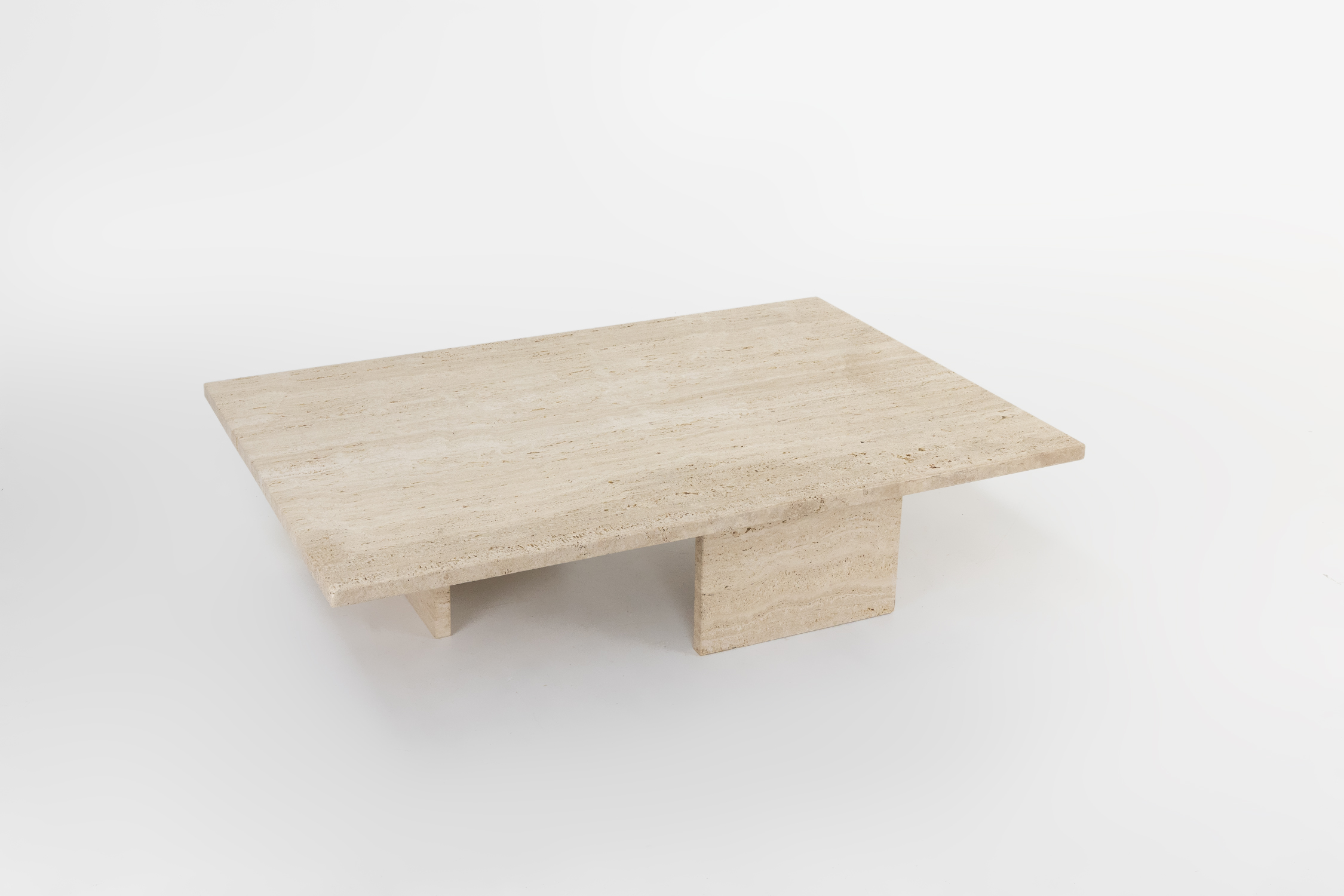 Rectangular large mid century travertine coffee table, France 1960sthumbnail